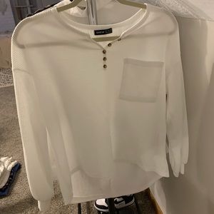 Waffle knit long sleeve